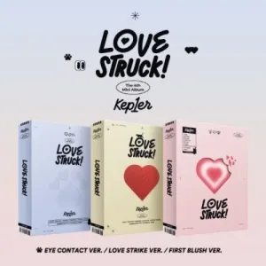 Kep1ER: Lovestruck! - Random Cover - incl. 84p Photobook, 3 Postcards, Tattoo Sticker, Hidden Message card, Folded Poster   2 Photocards